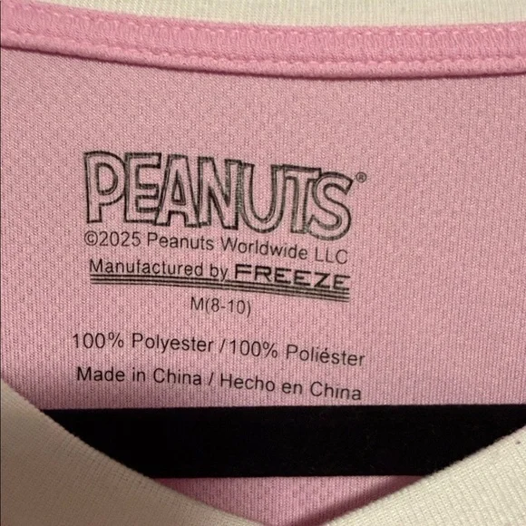 Peanuts Pink and White T-Shirt - Picture 2 of 4